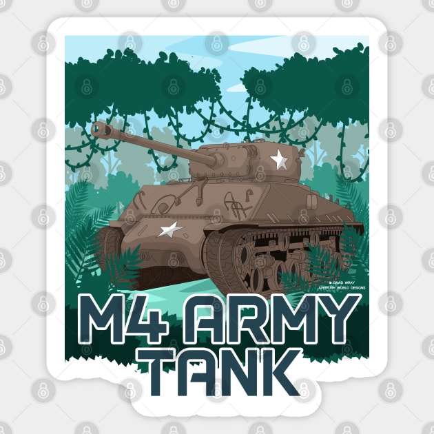 M4 Sherman Battle Tank Military Armed Forces Novelty Gift Sticker by Airbrush World